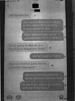 Text messages between Detective Rebecca Venable and Deputy District Attorney John Gerhard.