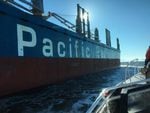 Columbia River Bar pilots board huge shipping vessels to help them cross the treacherous water safely.
